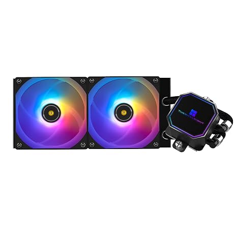 Thermalright Frozen Prism 240 Black ARGB CPU Liquid Cooler,Efficient PWM Controlled Pump 3300RPM,2TL-E12 Series PWM Fan,Water Cooling Computer Parts,for AMD AM4/AM5,Intel 1150/1156/1200/1700/2011
