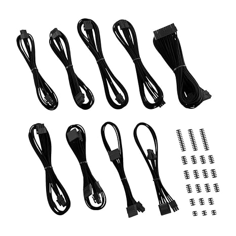 CableMod RT-Series Classic ModFlex Sleeved Cable Kit for ASUS/Seasonic/Phanteks Revolt (Black)