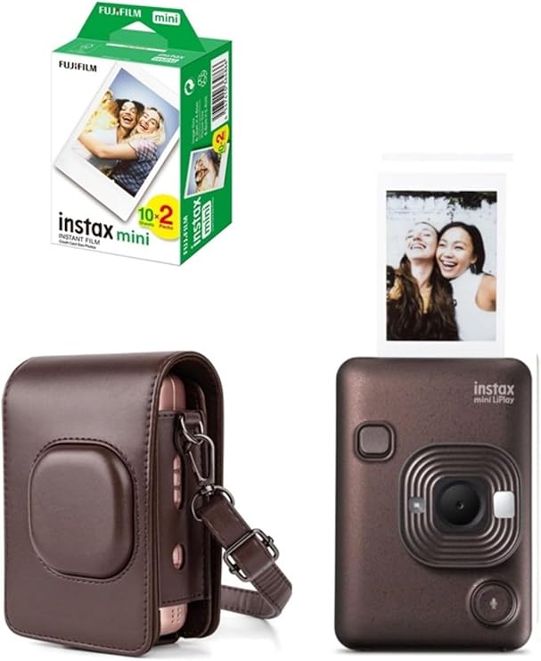 Fujifilm Instax Mini Liplay Hybrid Deep Bronze Fotoğraf Makinesi 20'Li Film Liplay Uyumlu Çantalı Set