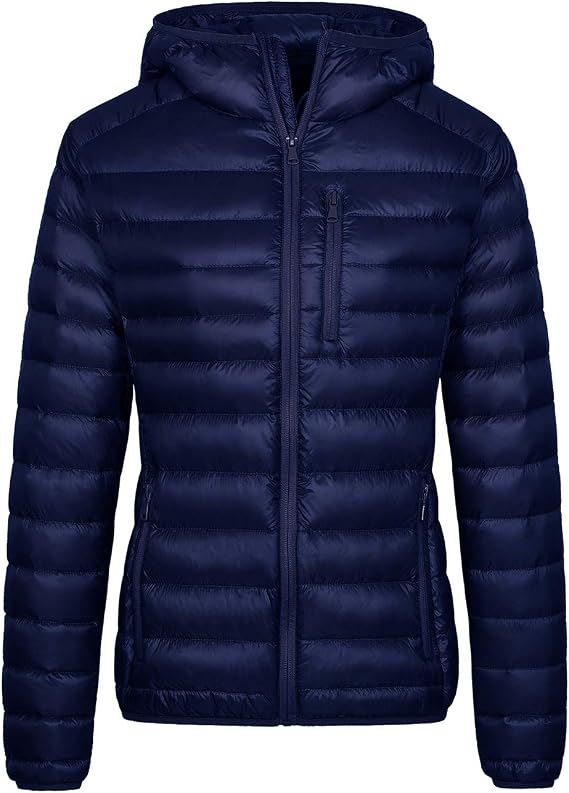 Wantdo Women's Packable Puffer Down Jacket Lightweight Hooded Winter Coats