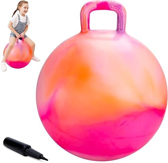 U&C Planet 18in Space Hopper for Kids Age 3 to 6, Outdoor Garden Bouncy Toy | Up to 220 Lbs, Anti-Slip Base, Indoor/Outdoor Play, Promotes Balance&Coordination, Fun Christmas Birthday Gift for Boys Girls