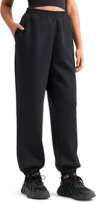 Colorfulkoala Velvra Modal Fleece Lined Joggers for Women - High Waisted Thermal Winter Sweatpants Pants with Pockets