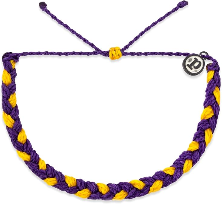 Pura Vida Braided Stackable Bracelet Purple/Yellow