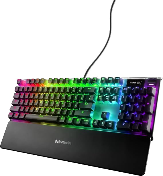 Steelseries Apex Pro Mechanical Gaming Keyboard, Adjustable Omni Switch, Oled Display, English QWERTY