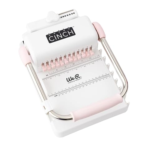 We R Memory Keepers, Cinch Book Binding Machine 2, Pink/White, Easy to Use Design with Slide Ruler, Compatible with Wire or Spiral Coils, Make Professional Books, Notebooks, Calendars and More | by We R Memory Keepers