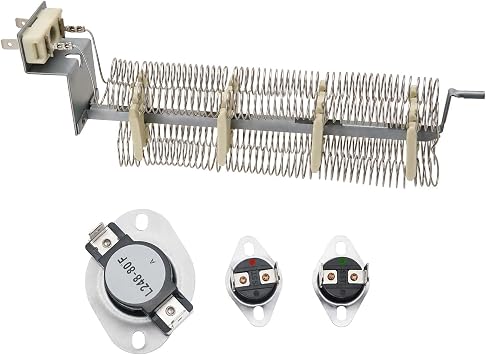 Dryer Heating Element and Thermal Fuse Kit by SupHomie - Compatible with Maytag PYE2300AYW, Maytag PYET344AYW, Maytag PYET244AYW, Admiral ADE7000AYW