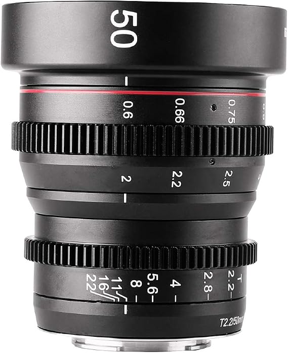 Meike 50mm T2.2 Mini Manual Focus Wide-Angle Cinema Lens for M43 Micro Four Thirds MFT Mount Cameras BMPCC 4K Z CAM E2