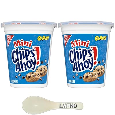 Chips Ahoy 3.5 Oz Cups 2 Cups - Chips Ahoy Mini - Chips Ahoy! - Nabisco Chips Ahoy - Chips Ahoy Cup Lyfno Trademark Spoon Included