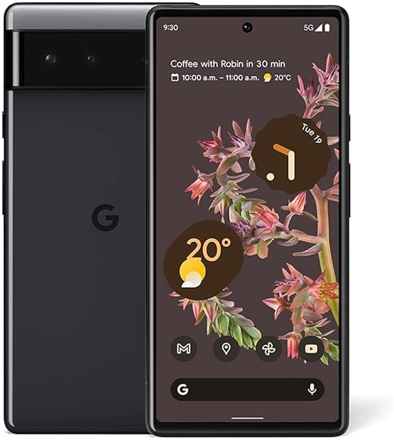 Google Pixel 6 5G Android Phone - Unlocked Smartphone with Wide and Ultrawide Lens - 128GB - Stormy Black