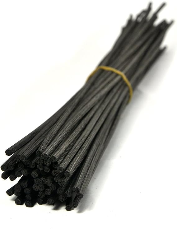 50pcs Coloring Rattan Reed Diffuser Replacement Refill Sticks (12"x3mm, Black)