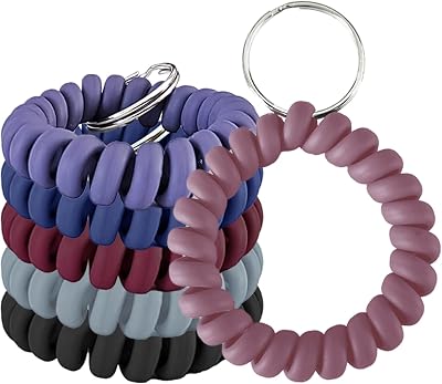 Plastic Wrist Key Coil Spring Key Chain Stretchable Spiral Key rings Wrist Key Holders