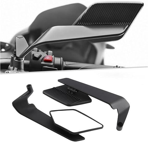 Motorcycle Rearview Mirrors for Yamaha XSR 155 2022-2023, Handlebar Side Mirrors 360 Adjustable, Anti-Glare Vibration Resistant Wide View Mirror