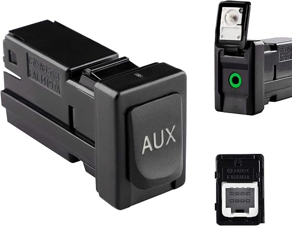 86190-02010 Aux Jack Port fit Tacoma Corolla Tundra Aux Port Auxiliary Input Jack Stereo Adapter Assembly, 86190 02010
