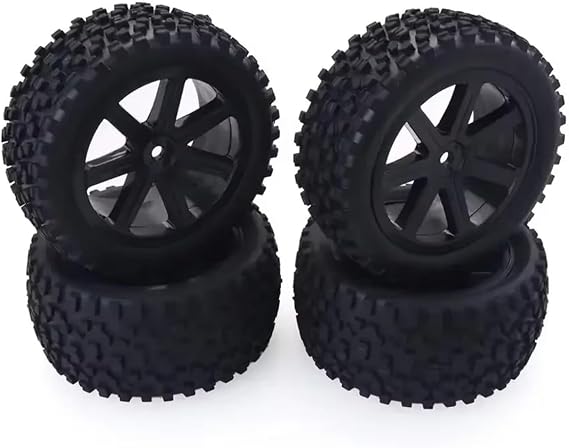 RC Car Accessories Compatible With Redcat For HSP For HPI For Hobbyking For Trxs For Losi 1/10 RC Car Upgrade Parts Rubber Tyres Plastic Wheels(Black)