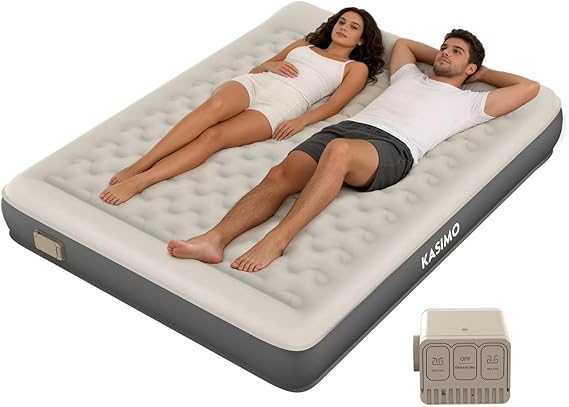 KASIMO Air Mattress Queen with Wireless Battery Pump, TPU Blow Up Mattress
