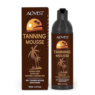 Self Tanning Mousse, Self Tanner Foam Mousse with Natural Ingredients and Nourishing Moisturized Formula - Sunless Tanning Lotion for Natural-Looking Tan 3.4 Fl Ozs