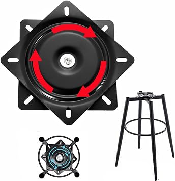Heavy Duty Bar Stool Swivel Replacement for Recliner Chair, Seat Swivel Base Barstools Swivel Mount Plate, Ball Bearing Swivel Boat Seat, 6 inch
