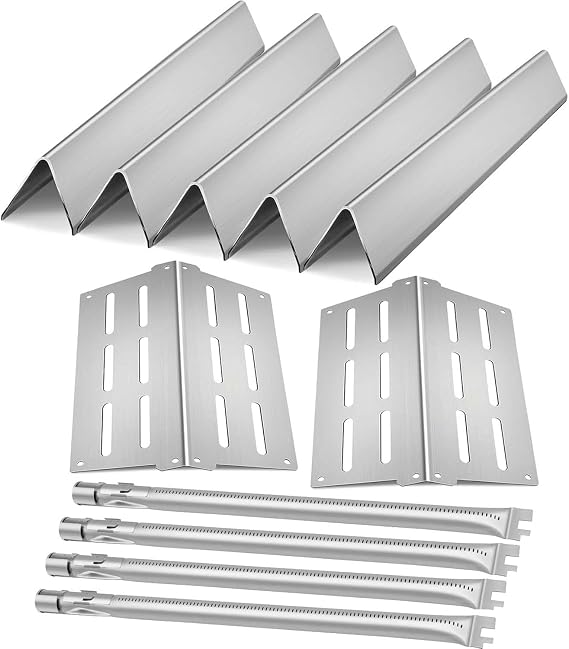 Grill Replacement Parts for Weber Genesis 300 Series E-310 E-320 E-330 S310 S320 S-330 EP310 EP320,2pack Heat Deflectors 65505 & 4pck Burner Tube 62752 & 5pack Flavorizer Bars 7620 7621