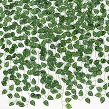 CEWOR 10 Pack Artificial Vines for Room Decor, Artificial Ivy Greenery Garland Fake Vines Hanging Plants Backdrop, Faux Green Leaves for Home Bedroom Wall Decoration