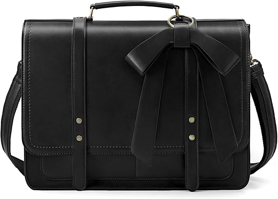 ECOSUSI Women Briefcase PU Leather Laptop Bag Large Shoulder College Satchel Bagfit 15.6" Laptop