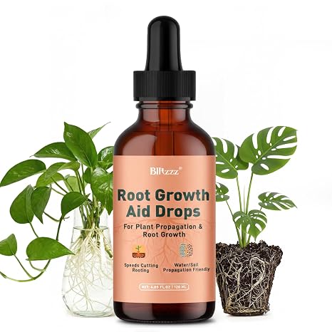 Root Drops Liquid Rooting Hormone for Cuttings | Fast Propagation Drops, Stronger Roots, Less Shock | Works in Water, Soil, Leca, Moss | for All Indoor Houseplants Like Pothos, Monstera (4 oz) (1)