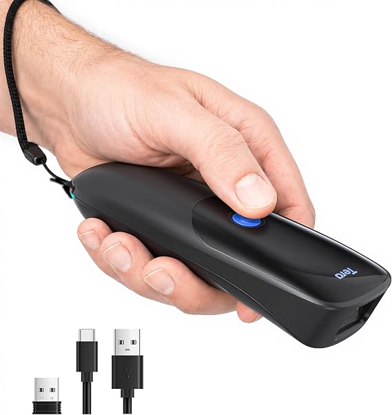 Tera Barcode Scanner 2D Portable Wireless: BT 2.4G USB Pocket Reader, 1300