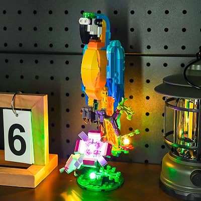 VONADO LED Light Kit for Lego 3 in 1 Exotic Parrot 31136 Animal Figures, Creative Lighting Set Accessories Compatible with Lego Light 31136 Building Set Lights Only, No Models