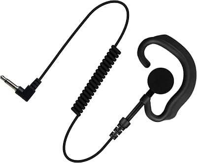 SHEEPDOG MICROPHONES 3.5mm Earhook Listen Only Earpiece for Shoulder Speaker Microphones, Wired, Black