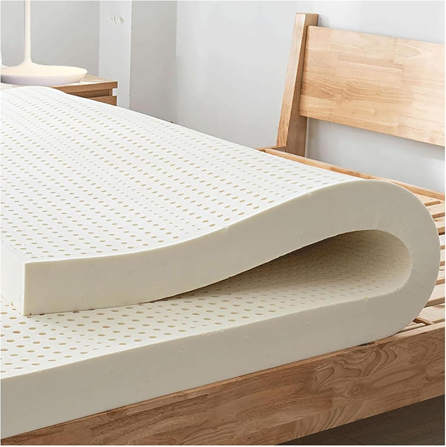 100% Natural Latex Mattresses, Premium Natural Latex with Organic Mattress Cover, Ergonomic, Breathable & Durable Mattress Pad, Organic Cover Included,5CM,90 * 190cm