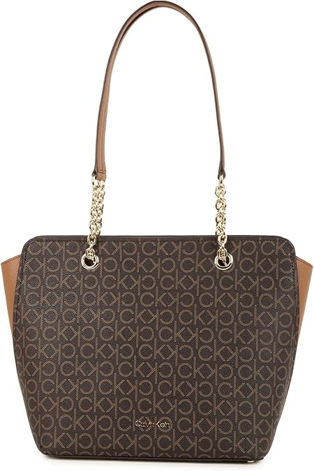 Calvin Klein Women's Hailey Signature Top Zip Chain Tote