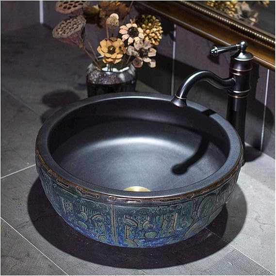 Bathroom Bar Vanity Vessel Sinks Above Counter 12"x4.5" Vintage Round Bathroom Sink, Bathroom Vanity Sinks Above Counter White Lavatory Bowl