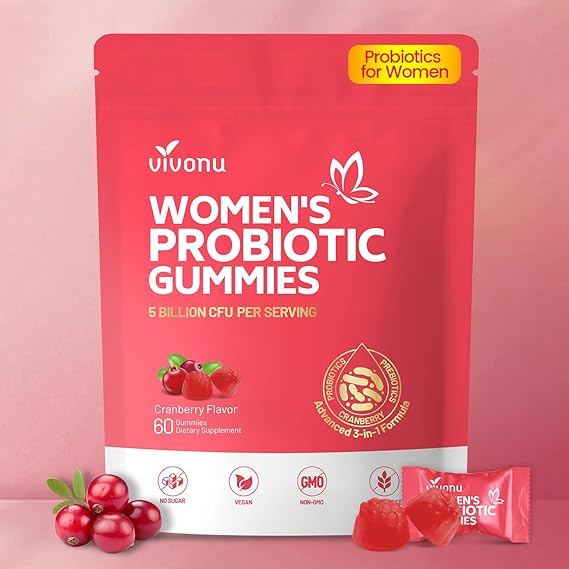 VivoNu Viginal Probiotics for Women, Women Probiotic Gummies, 60 Gummies
