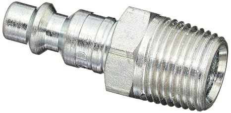 Dixon Valve D2M3 Steel Industrial Interchange Pneumatic Fitting, Nipple, 1/4" Coupling x 3/8" - 18 NPTF Male Thread