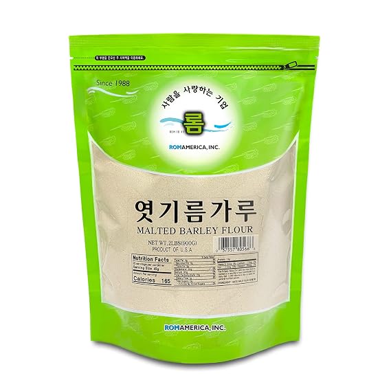 ROM AMERICA Malted Barley Flour Malt Powder Diastatic | No Additives, No Sugars, No Filler | For Home Baking Bread, Sikhye - 2 Pound (Pack of 1)