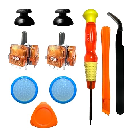 TMR Electromagnetic Joystick Replacement for Sony PlayStation 5,PS5 Controller Stick Repair Kit for Anti-Drift magnetic Resistance Stick,With Thumbstick Caps and Thumbstick Silicone Caps and Tools(2 Pack)