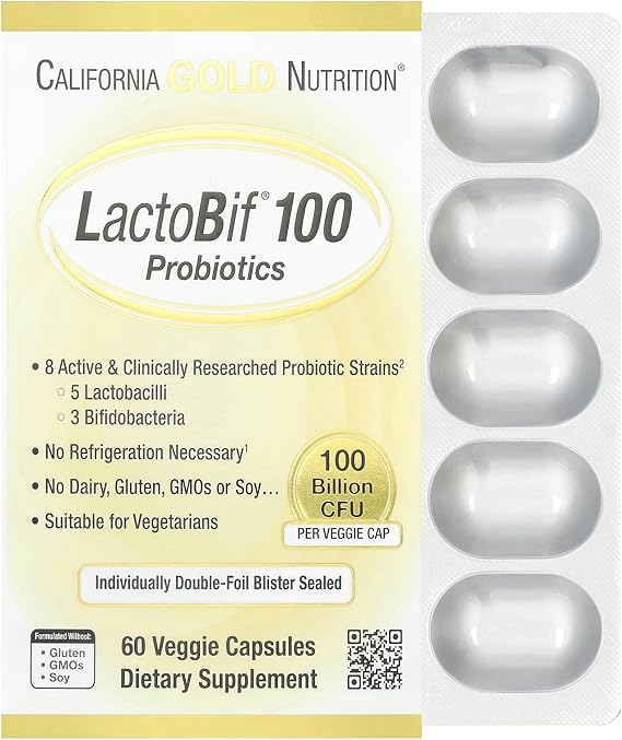 100 Billion CFU Probiotics, 60 Veggie Capsules by California Gold Nutrition