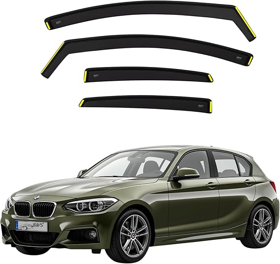 BWS Premium Wind Deflectors For BMW 1 Series F20 5door hatchback 2011-2019 4-Pieces, Enhance Driving Comfort with Window Visors (UK Stock) Dark Tinted