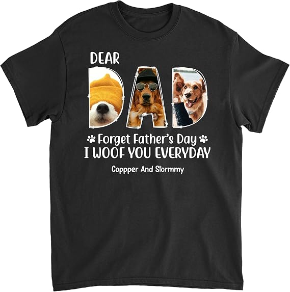 Gossby Personalized Dog Dad Shirt - Custom Dog Dad Gift for Fathers Day: I Woof You Everyday