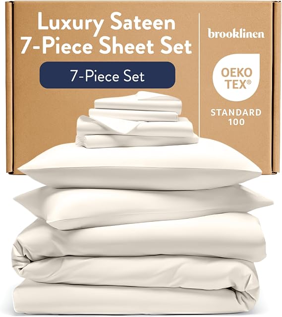 Brooklinen Sateen Duvet Cover Hotel-Quality Luxury - Twin, Cream