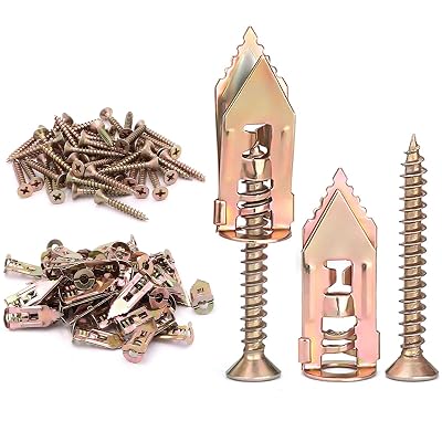 100pcs Zinc Plated Steel Self-Drilling Anchors,0.47X1.18inch,Steel Self-Drilling Anchors with Zinc Plated Screws