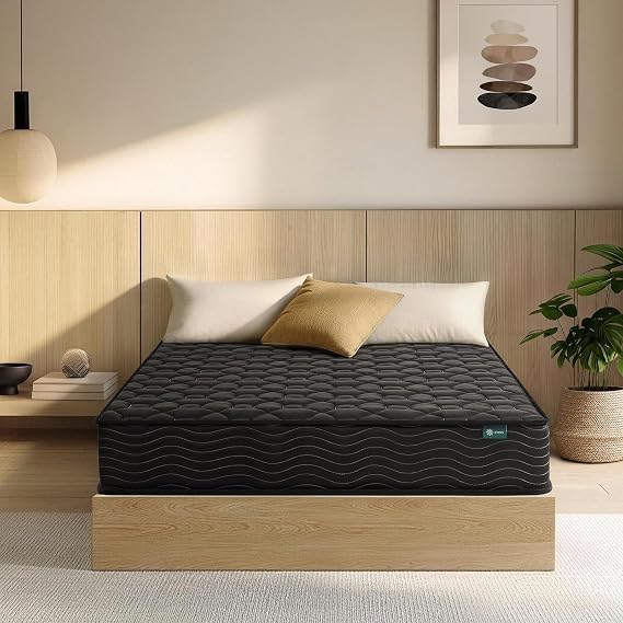 Zinus BASIC Pocket Coil Mattress, Double, Thickness 7.9 Inches 20 cm, Black, 660 Coils, Pressure Relief, Relatively Firm, High Durability | Compression Packed Bed, Zinus | Japan Authentic Product