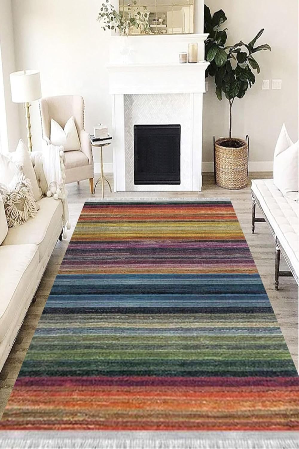 Doku Westa Kaymaz Tabanlı Yıkanabilir Antibakteriyel Dijital Baskı Doku Halı Kilim, DK-5058B-WST-50X80