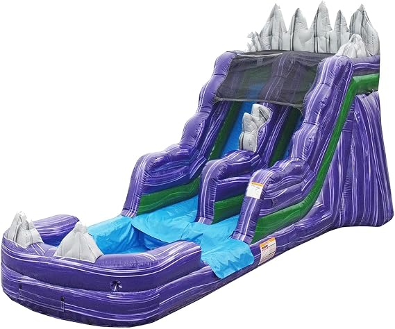JumpOrange 15 Dark Night Commercial Grade Water Slide with Splash Pool for Kids and Adults (with Blower), Outdoor Indoor, Wet Dry Use, Tall Inflatable