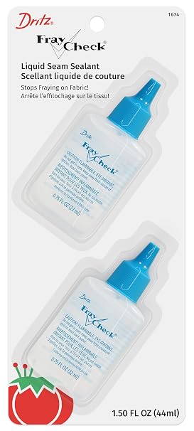 Dritz Fray Check Liquid Seam Sealant 2-Pack | Clear Seam Sealant - Sewing Supplies