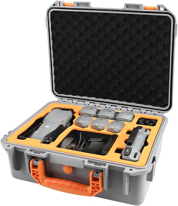 Hard Case for DJI Air 3S/3 Drone - Large Carrying Case with Custom Foam | Waterproof Storage Box for DJI Air 3s/Air 3 Fly More Combo Accessories, Fits for RC 2/RC-N2/RC-N3, Grey Case Only