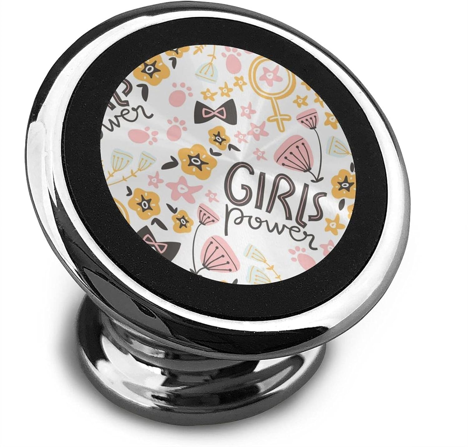Lettering and Flowers, Bows Magnetic Phone Mount,Car Magnetic Phone Holder，360°Rotation Universal Dashboard Car Mount Fits iPhone Samsung Etc Most Smartphones