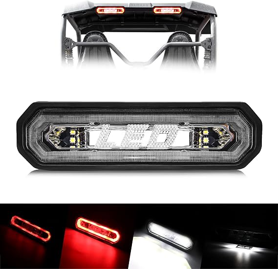 OPP ULITE UTV LED Chase Brake Tail Lights, 5 Function Chase Light Bar, StrobeCourtesyReverseRunningBrake for Polaris RZR Ranger Can Am Maverick X3, 1PC Pack