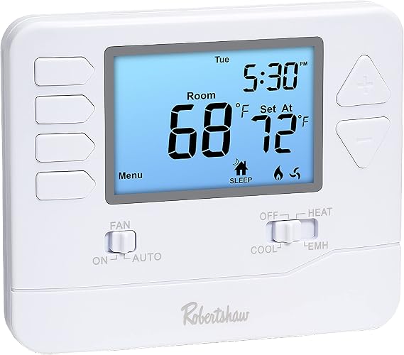 Robertshaw RS8210 Pro Series Non-Programmable Thermostat, Multi-Stage, 2 Heat / 1 Cool