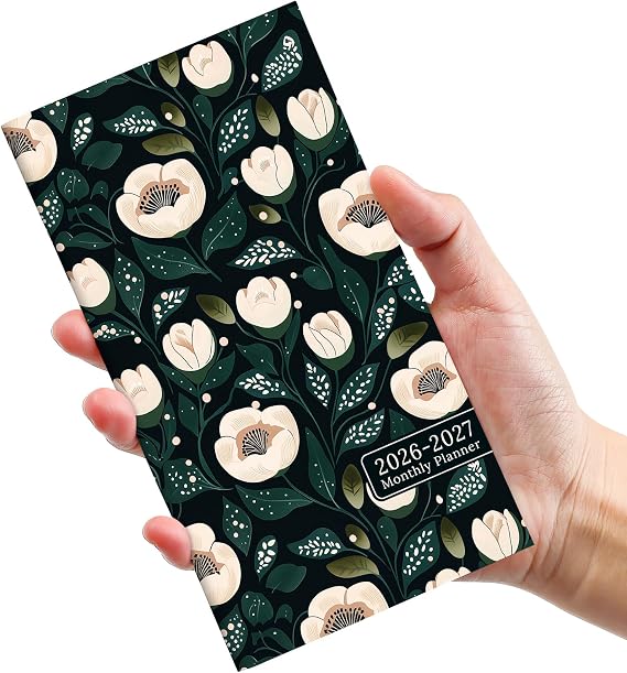 Pocket Calendar 2026-2027 for Purse, Two Year Monthly Planner Pocket Size, Jan 2026 to Dec 2027 Monthly Planner Small Size (6.5" x 3.5") - Cute Gardenia