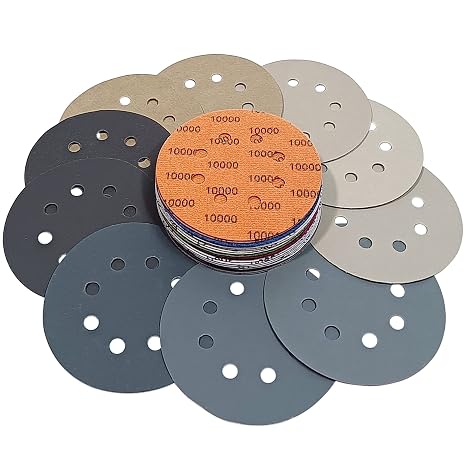 30 PCS 5 Inch 8 Hole #600-#10000 Sanding Discs 600/1000/1200/1500/2000/3000/4000/5000/7000/10000 Grit Compatible for Random Orbital Sander Sanding Grinder (30 PCS 5 inch 8Hole #600-#10000)